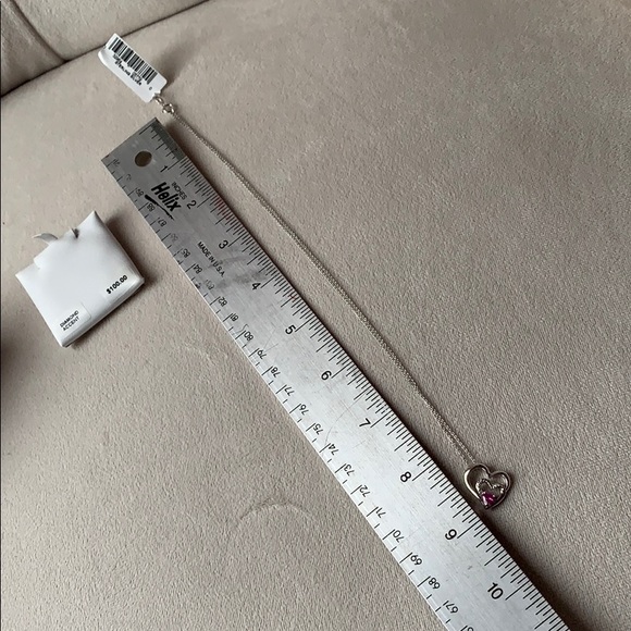 NWT Diamond Accent Sterling Silver Heart Necklace - Picture 6 of 8